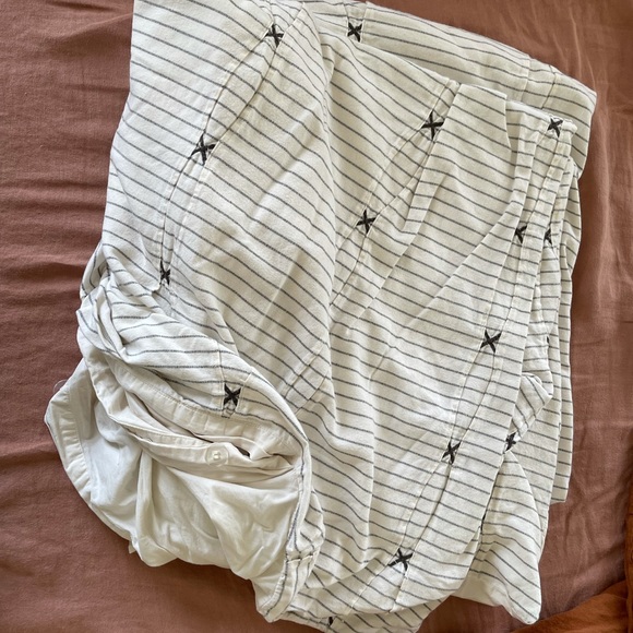 West Elm Pleats & Stripes Full/Queen Duvet Cover - Picture 2 of 3